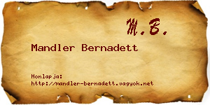 Mandler Bernadett névjegykártya